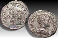 Ancient Coins - AR denarius Geta as Caesar, Rome mint circa 201-202 A.D. - PRINC IVVENTVTIS reverse -