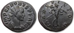 Ancient Coins - Silvered Æ Antoninianus Probus, Lugdunum (Lyon) mint 277 A.D. - MARS VICTOR reverse, III in exergue -