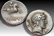 Ancient Coins - AR denarius P. Crepusius, Rome mint 82 B.C.