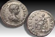 Ancient Coins - AR denarius Geta as Caesar, Rome mint circa 200-202 A.D. - SECVRIT IMPERII -