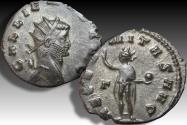 Ancient Coins - Silvered antoninianus Gallienus, Rome mint circa 261-262 A.D. - AETERNITAS AVG with Γ in field -