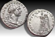 Ancient Coins - AR denarius Trajan / Trajanus, Rome mint circa 103-111 A.D. - COS V P P S P Q R OPTIMO PRINC - near mint state