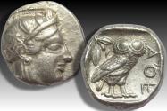 Ancient Coins - AR tetradrachm Attica, Athens 454-404 B.C. - great example of this type -