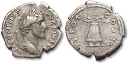 Ancient Coins - AR denarius Antoninus Pius, Rome mint circa 139 A.D. - Modius reverse - scarce variety with draped bust