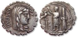 Ancient Coins - AR silver denarius A. Postumius A.f. S.n. Albinus, Rome 81 B.C.