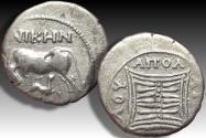 Ancient Coins - AR drachm Illyria, Apollonia - under NIKEN and AUTOBOULOS as magistrates - circa 80-50 B.C.