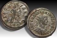 Ancient Coins - Silvered antoninianus Carinus as Augustus, Rome mint 7th officina circa 283-284 A.D. - VIRTVTI AVGG / KAZ -