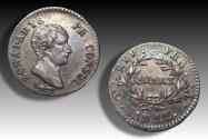 World Coins - AR quart franc Napoleon Bonaparte - Nantes mint - AN 12 T - 1803-1804 A.D.