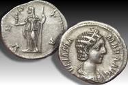 Ancient Coins - AR silver denarius Julia Mamaea, Rome mint circa 225-235 A.D. - VESTA -
