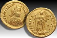 AV gold solidus Valentinian III / Valentinianus III, Ravenna mint 426-455 A.D.
