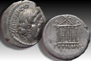 Ancient Coins - AR denarius Petillius Capitolinus, Rome mint - scarcer cointype -