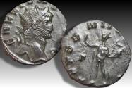 Ancient Coins - Silvered antoninianus Gallienus, Rome mint circa 261-262 A.D. - AETERNITAS AVG with Γ in field - mint state coin