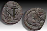 Ancient Coins - AE pentanummium Justin II / Justinus II, Constantinople mint 565-578 A.D. - with sales ticket -