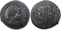 Ancient Coins - Constantine II Caesar AE follis,Treveri (Trier) mint 330-331 A.D. - mintmark TR•S - traces of original silvering visible