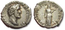 Ancient Coins - AR denarius Antoninus Pius as Caesar, Rome mint 138 A.D. - AVG PIVS P M TR P COS DES II, Diana -