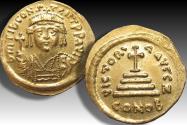 Ancient Coins - AV gold solidus Tiberius II Constantine, Constantinople mint - officina mark Z (= 7th)  578-582 A.D.
