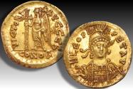 Ancient Coins - AV gold solidus Leo I the Thracian, Constantinople mint circa 462-466 A.D. - officina S (= 2nd or 6th) -