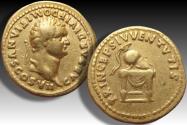 AV gold aureus Domitian as Caesar, struck under Titus, Rome mint 80-81 A.D. - this type rare in gold -
