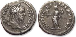 Ancient Coins - AR silver denarius Septimius Severus, Rome mint circa 204 A.D. - LIBERALITAS AVG VI -
