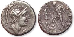 Ancient Coins - AR denarius C. Poblicius Malleolus, Rome 96 B.C.