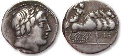Ancient Coins - AR denarius anonymous issue, Rome 86 B.C.