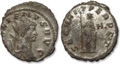 Ancient Coins - AE/BI silvered antoninianus Gallienus, Rome mint 265-266 A.D. - SECVRIT PERPET, H in right field -