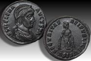 Ancient Coins - AE Follis Helena, Siscia mint, 4th officina circa 325 A.D. - ΔSIS(wreath) - rare & mint state -