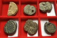 Ancient Coins - Group of 6x Pb/lead Byzantine seal circa 600-1000 A.D.- various types, from former German collection