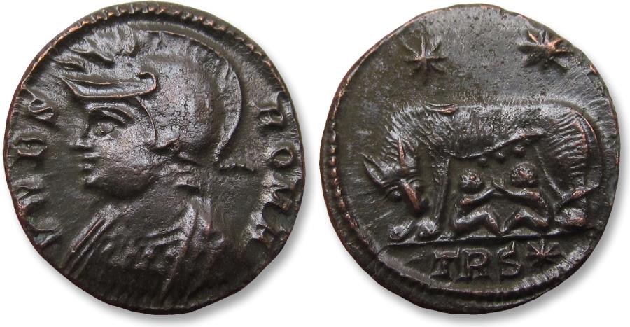 Ancient Coins - Constantine I AE follis, Treveri (Trier) mint 332-333 A.D. - mintmark TRS⁕ -