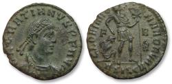 Ancient Coins - Follis Gratian / Gratianus, Siscia circa 367-375 A.D. - GLORIA ROMANORVM, ΔSISCVE, F - R - scarce mintmark
