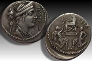 Ancient Coins - AR denarius Faustus Cornelius Sulla, Rome mint 56 B.C.