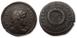 Ancient Coins - AE follis / nummus Crispus as Caesar, Lugdunum (Lyon) mint 323-324 A.D. - Ex Kaiser Frankfurt 1984 with collector's ticket -