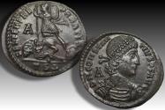 Ancient Coins - AE 25mm maiorina / centenionalis Constantius II as Augustus, Thessalonica mint circa 348-350 A.D. - TS Δ - nearly as minted