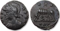 Ancient Coins - Constantine I AE follis, Treveri (Trier) mint 333-334 A.D. - mintmark TRP + wreath symbol -