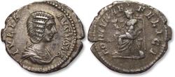 Ancient Coins - AR silver denarius Julia Domna, Rome mint circa 208-209 A.D. - FORTVNAE FELICI -