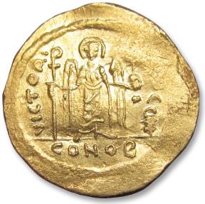 AV gold solidus Maurice Tiberius, Constantinople mint - officina Z ...