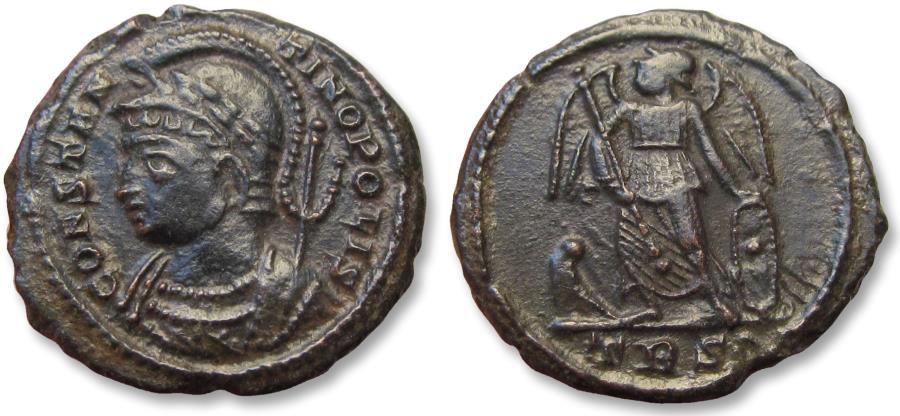 Ancient Coins - Constantine I AE follis, Treveri (Trier) mint 332-333 A.D. - mintmark TRS• -