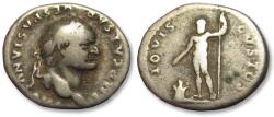 Ancient Coins - AR denarius Vespasian / Vespasianus, Rome mint 76 A.D. - IOVIS CVSTOS -