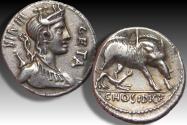 Ancient Coins - AR denarius C. Hosidius Geta, Rome mint 64 B.C. / 68 B.C.