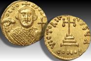 Ancient Coins - AV gold solidus Leontius, Constantinople mint 695-698 A.D. - Officina A -