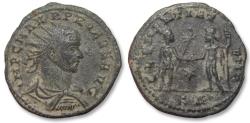 Ancient Coins - AE (silvered) antoninianus Probus, Tripolis mint circa 280 A.D. - CLEMENTIA TEMP, KΔ (or KA?) in exergue, ✱ in field