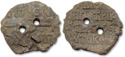 Ancient Coins - Byzantine lead seal, Bardanes (?) circa 8th-9th century A.D.