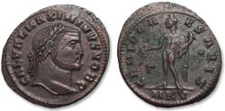 Ancient Coins - AE (silvered) follis Maximinus II as Caesar, Cyzicus mint circa 308-309 A.D. - mintmark MKV, in left field Γ -