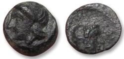 Ancient Coins - 9mm AE coin Mysia, Teuthrania circa 400-399 B.C. - Prokles as satrap of Teuthrania and Halisarna - very rare