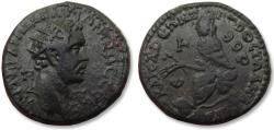 Ancient Coins - Æ 23mm (triassarion) Antoninus Pius, Cilicia, Anazarbos mint dated CY 179 = 160-161 A.D. - Tyche seated left on rocks -