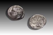 Ancient Coins - AR litra SICILY, Katane / Katana circa 415-404 B.C. - scarce tiny coin -