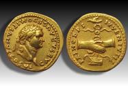 Ancient Coins - AV gold aureus Domitian / Domitianus as Caesar, struck under Vespasianus, Rome mint 79 A.D. - with old provenance -