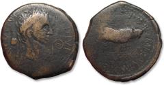 Ancient Coins - 29mm As Augustus, Caesaraugusta, Hispania - Mn. Kaninius Iter and L. Titius, duoviri - circa 2 B.C.