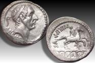 Ancient Coins - AR silver denarius L. Marcius Philippus, Rome 56 B.C.