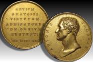 World Coins - AE gilded medal 1823 A.D. Antonio Canova - large 50mm GILDED medal by medallist Giuseppe Girometti -